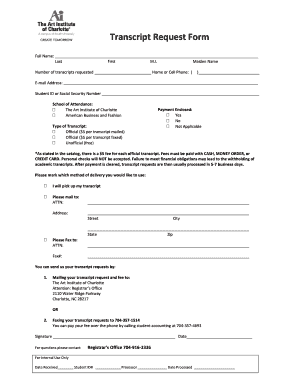 Transcript Request Form