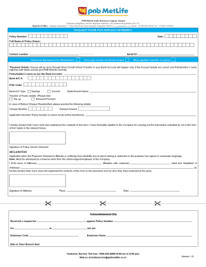 Request Form for Stop Pay Reissue of Refund Cheque MetLife