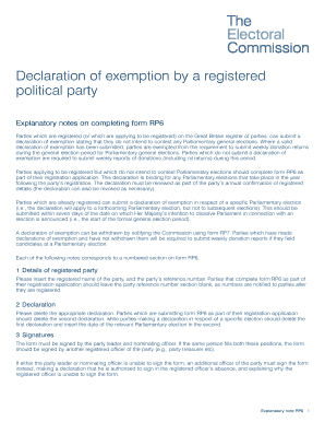 Form RP6 Electoral Commission Electoralcommission Org