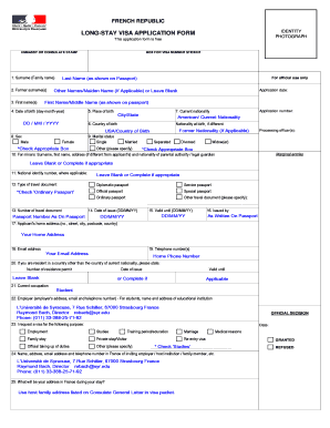 tourist visa form france