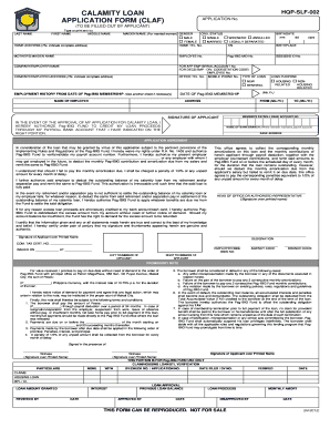 Pag Ibig Calamity Loan Form