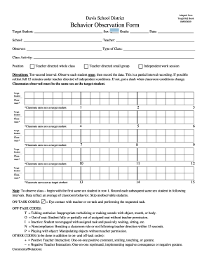 Medical Observation Chart Template