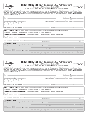 Mcps Leave Form 430 1a