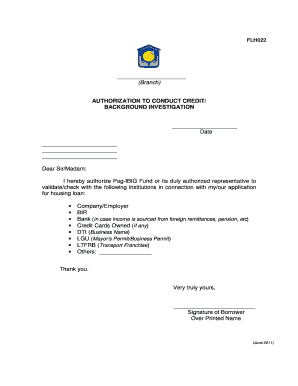 Authorization Letter to Conduct Ci  Form