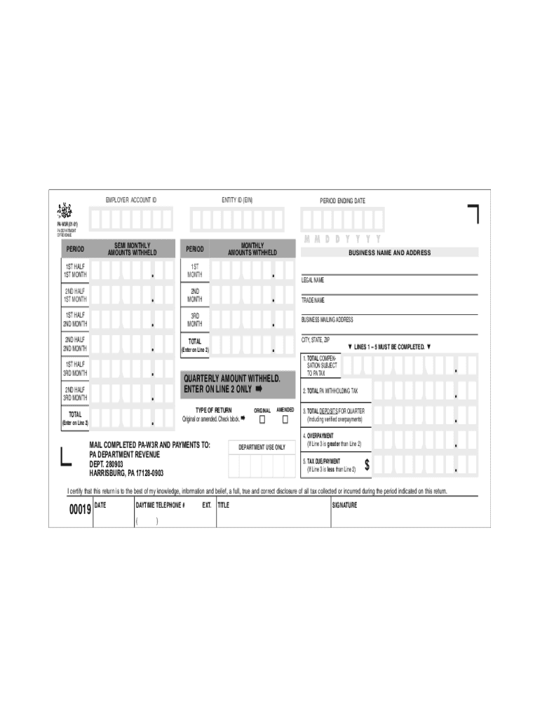 Pa W3 PDF 2001 2023 Form Fill Out And Sign Printable PDF Template