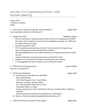 Engineering Meeting Minutes Template  Form