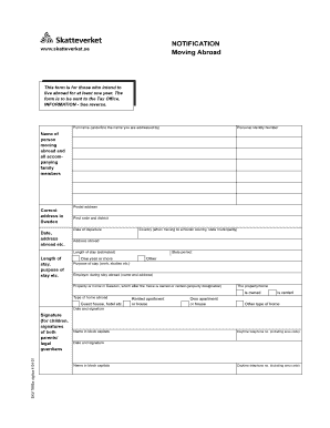 Moving Abroad Notification Form