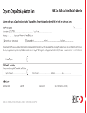 Hsbc Cheque Book Request Form