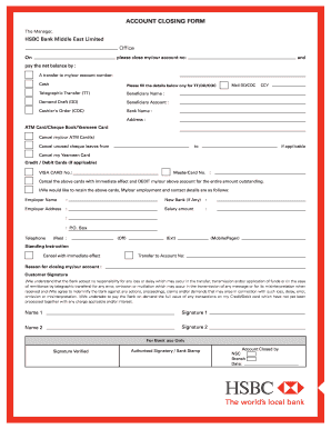 Hsbc Account Closure Form