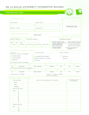 Dlsu Application  Form