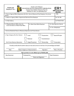 Employer Data Record Philhealth  Form