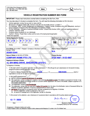 R04 Bidding Form One Motoring