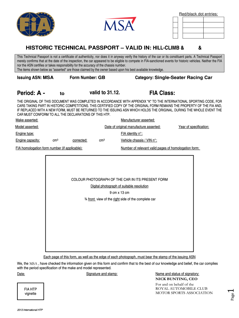  Msa Passport 2013-2024