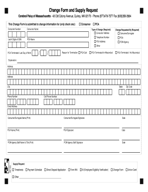 Cerebral Palsy Timesheet  Form