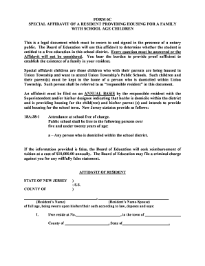 Affidavit Form 6C Township of Union Public Schools Twpunionschools