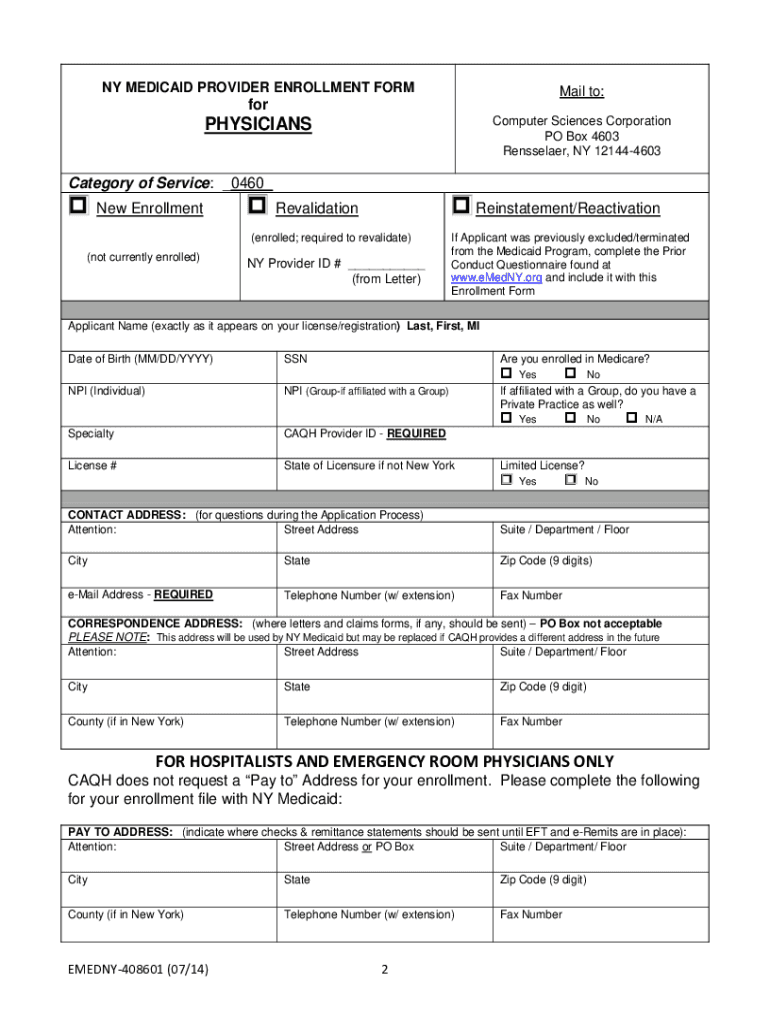  Medicaid Forms for New York 2014-2024