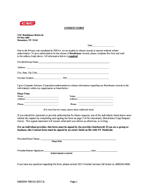 Remittance Consent and Copy Request Forms EMedNY Emedny