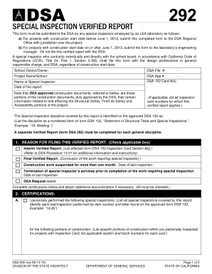 Dsa 292  Form