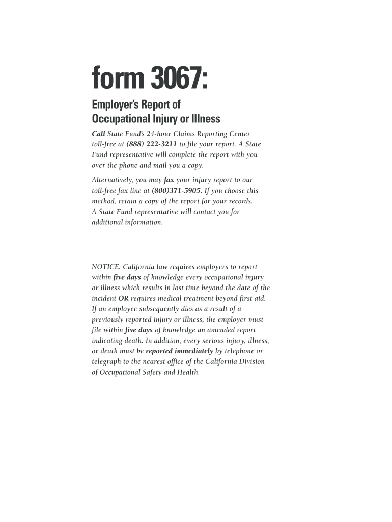  State Fund Form 3067 2007