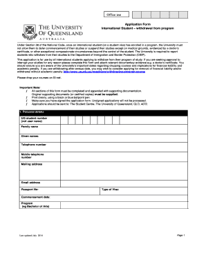 Uq Withdraw  Form