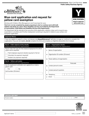 Yellow Card Application Form