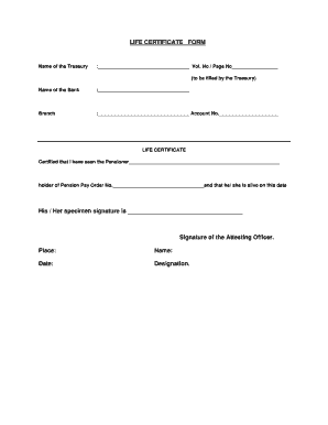 3 Specimen Signature Sample  Form