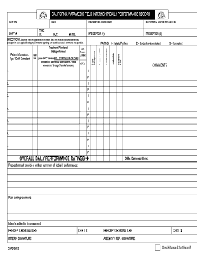  Paramedic Evaluation Form 2012-2024