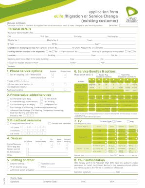 Etisalat Elife Bill View  Form