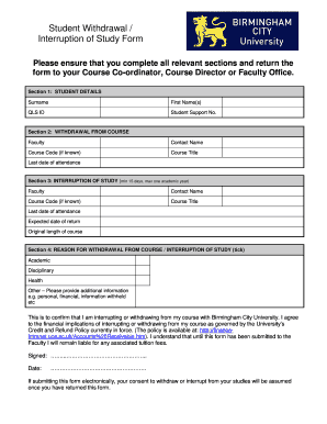 Bcu Withdrawal  Form