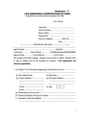  Lic Jeevan Akshay 7 Proposal Form PDF 2012