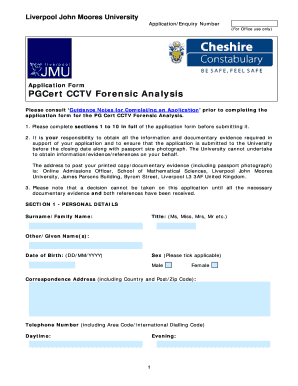 Application Form PDF Liverpool John Moores University