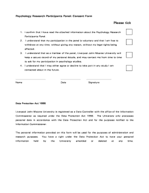 John Moores Consent Form