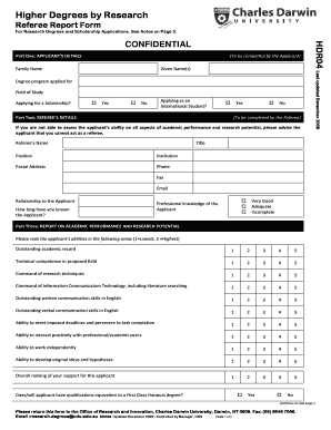 Get and Sign Referee Report Form Charles Darwin University Cdu Edu 2011