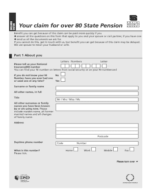 Over 80 Pension Form BR2488 NIDirect Nidirect Gov