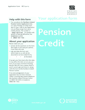 Pension Credit Form Pc1 Download