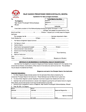 Degree Rgpv  Form