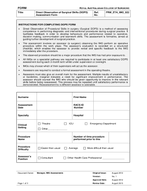 Direct Observation of Surgical Skills DOPS  Form