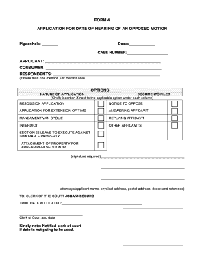 Mandament Van Spolie Application Example  Form