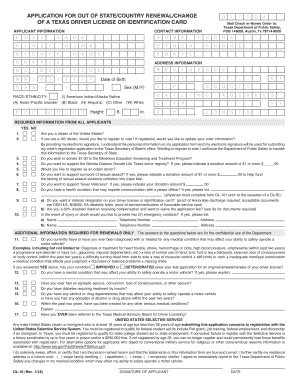 Out of State or Out of Country Packet Texas Department of Public  Form