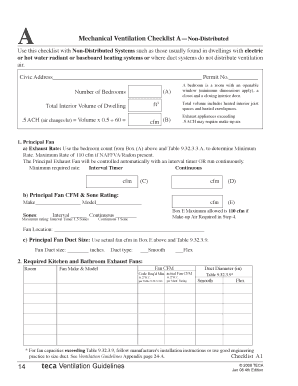 Mechanical Ventilation Checklist  Form