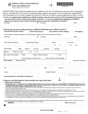 Cash Assistance Indiana Form
