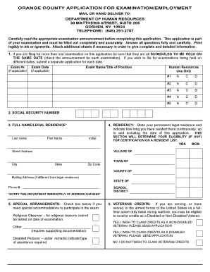  Orange County Application for Examinationemployment 2013