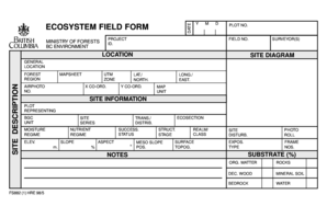 Ecosystem Field Form PDF Ministry of Environment Env Gov Bc