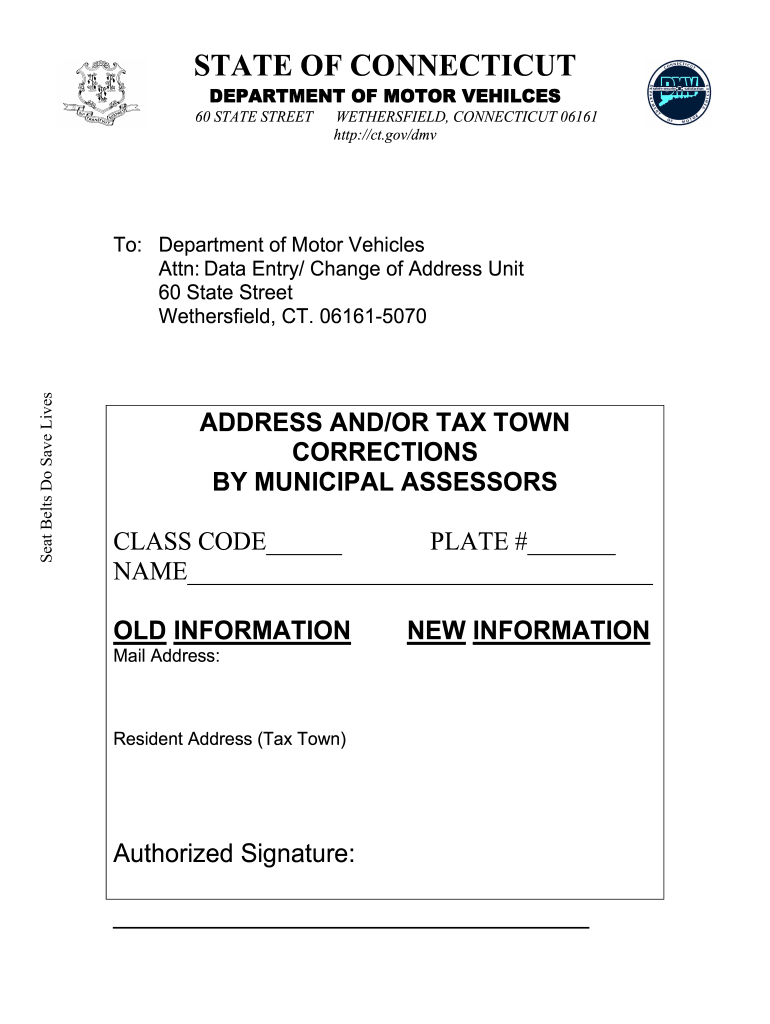 Ct Dmv Change of Address Form PDF