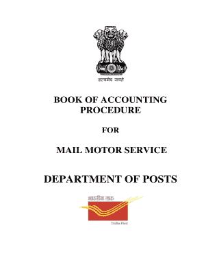 Book of Accounting Procedure for Mail Motor Service India Post Indiapost Gov  Form