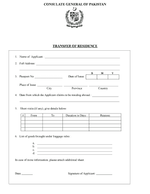 Residence Form