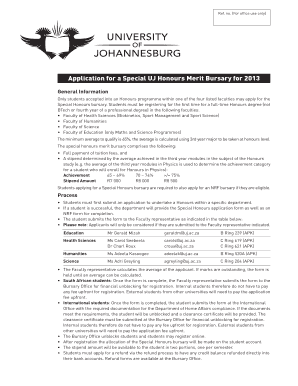 Merit Bursary  Form