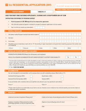 Uj Application Form