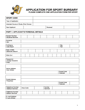 Uj Sports Bursary Application Form