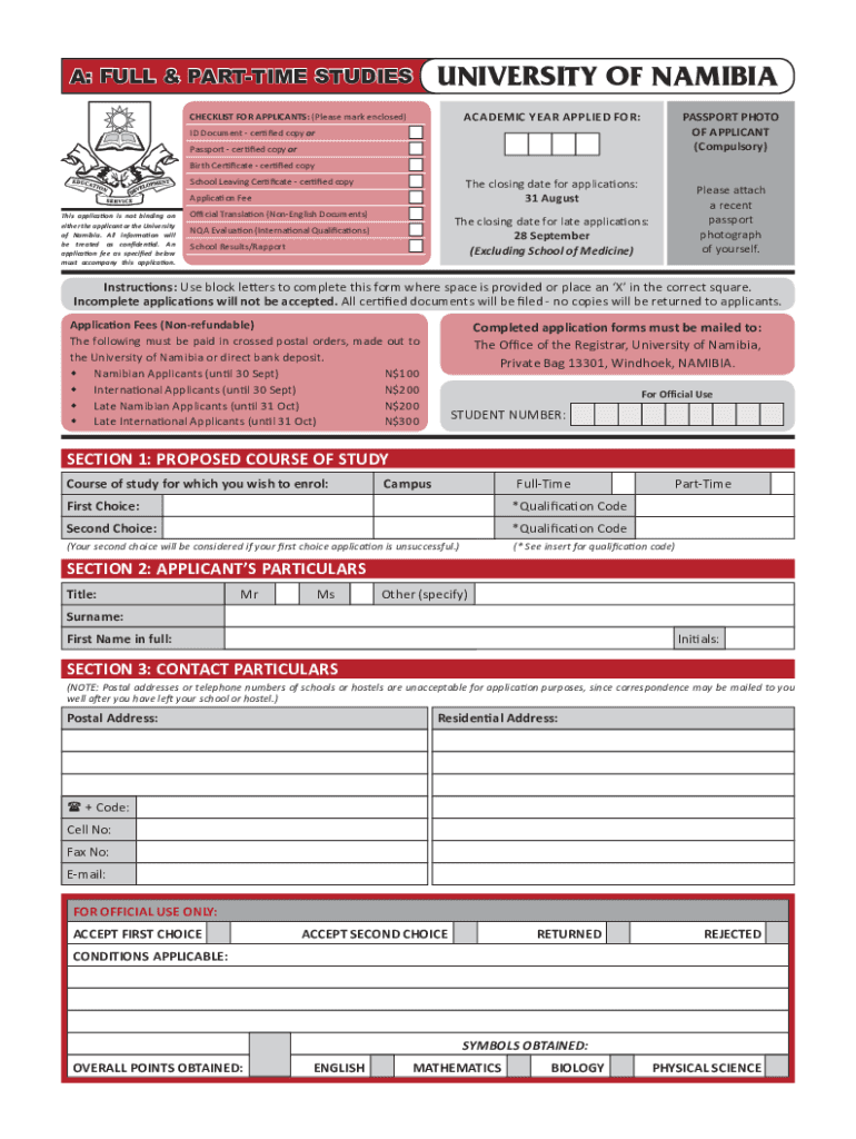 Unam Online Application  Form